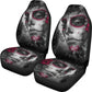 Set of 2 pcs skull beautiful sugar skull girl car seat covers