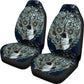 Set of 2 floral sugar skull car seat covers