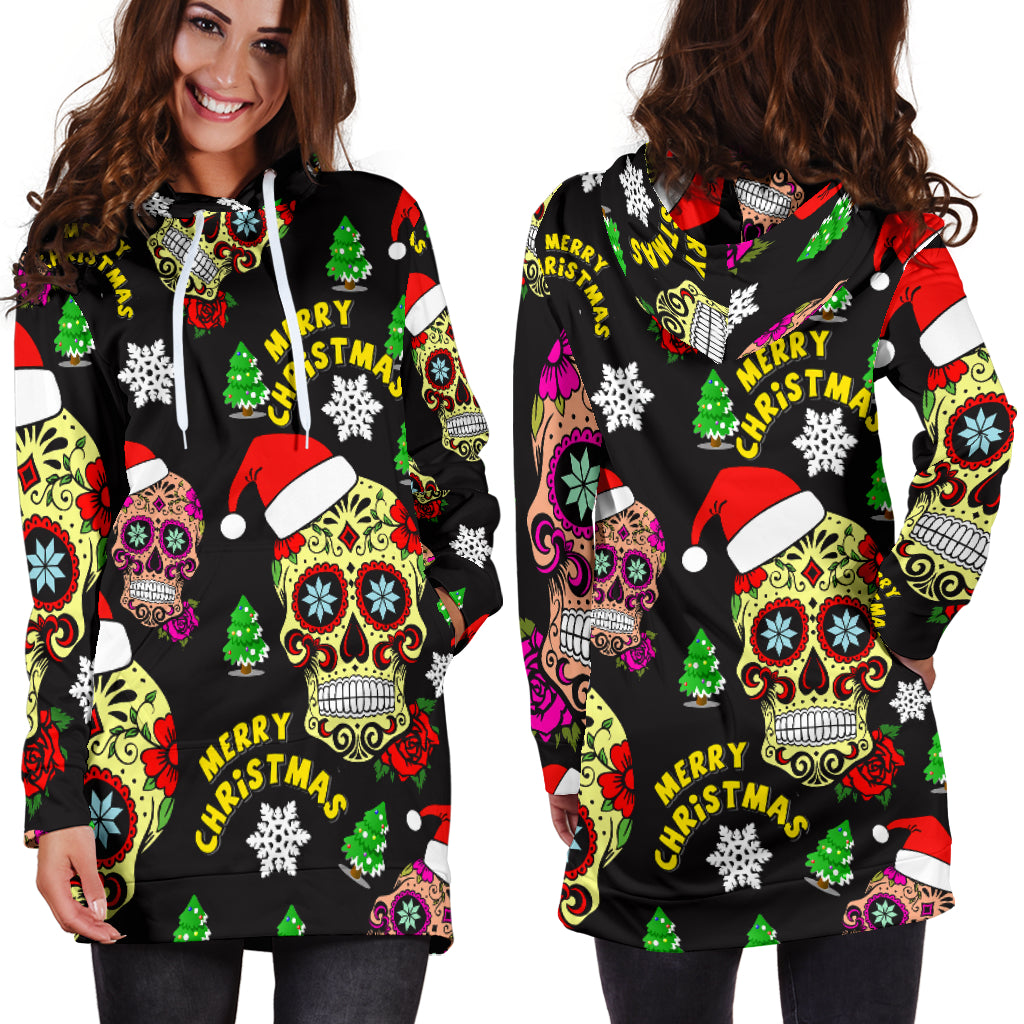 Sugar skull Christmas dress hoodie.