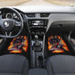 Set 4 pcs flaming guitar skull car mats