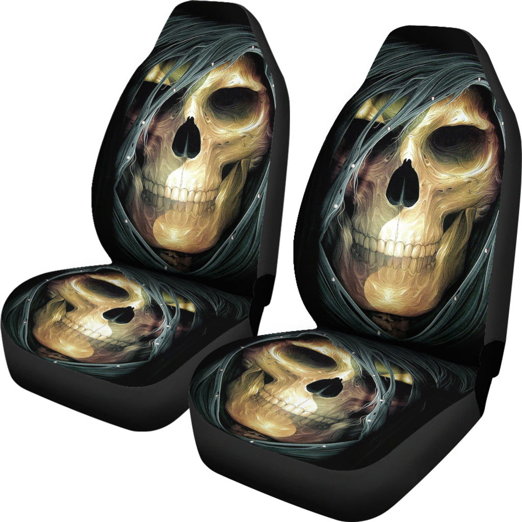 Set 2 pcs Gothic skull car seat covers