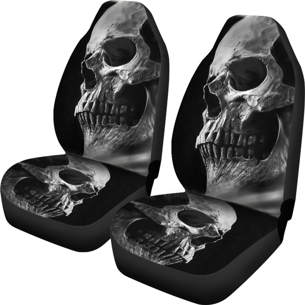 Set of 2 pcs awesome skull car seat covers