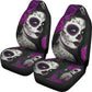 Set of 2 pcs sugar skull girls car seat covers