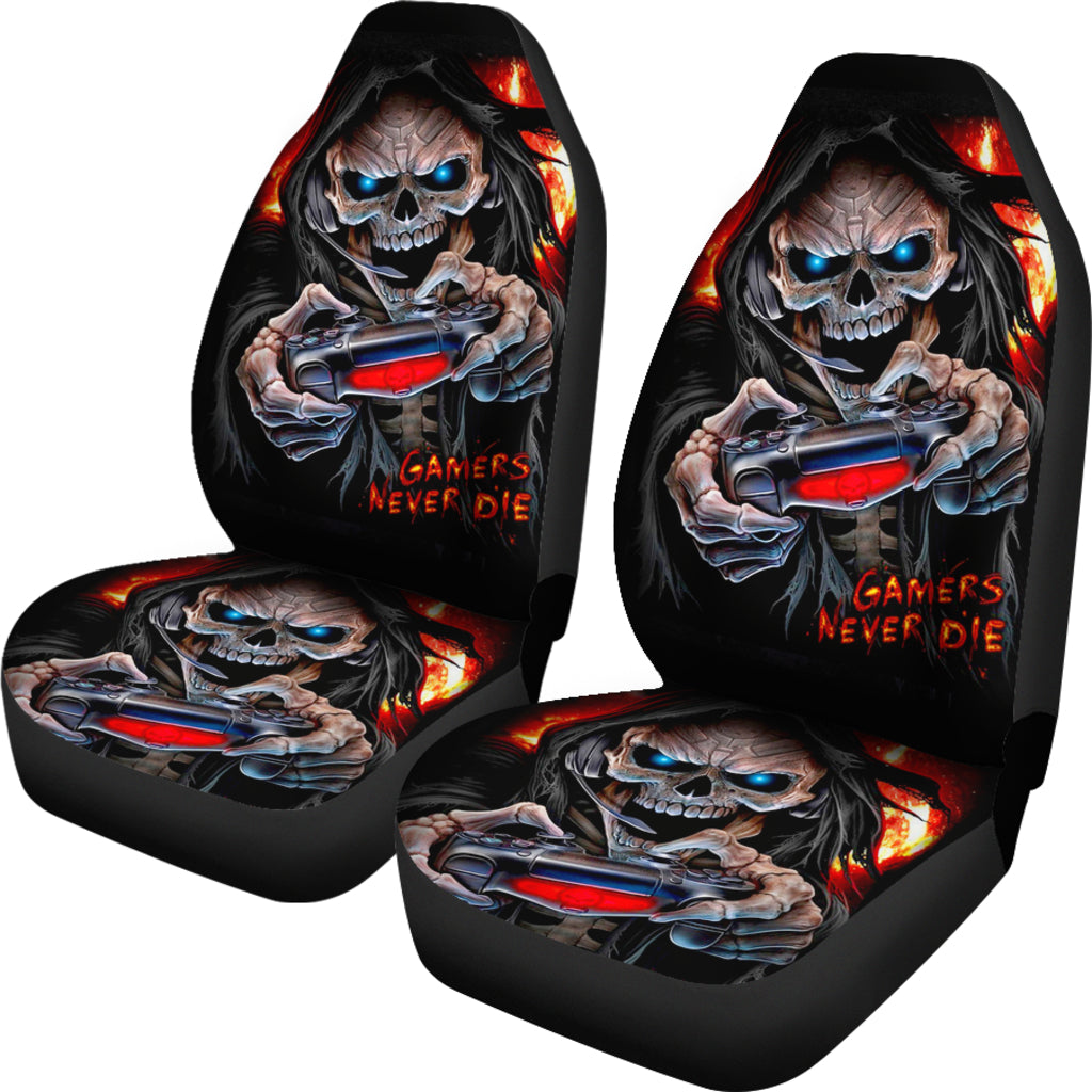 Set of 2 skull car seat covers