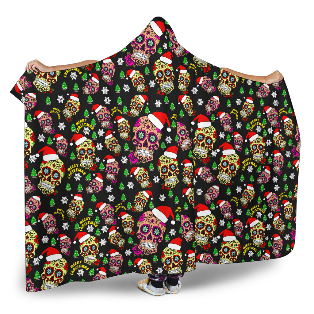 Sugar skull Hoodie blanket Christmas