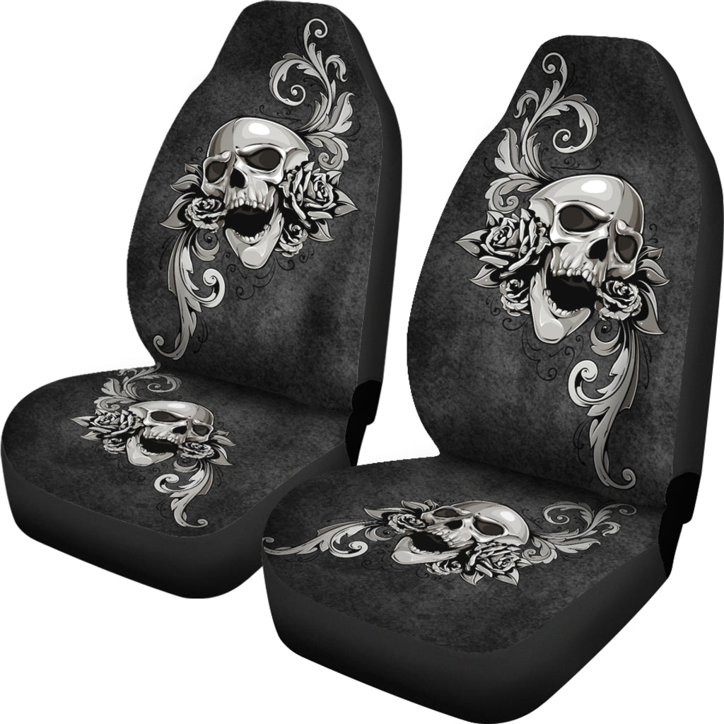 Set of 2 - Skull floral - Car Seat Covers