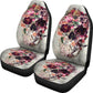 Set 2 pcs Gothic flower skull car seat covers