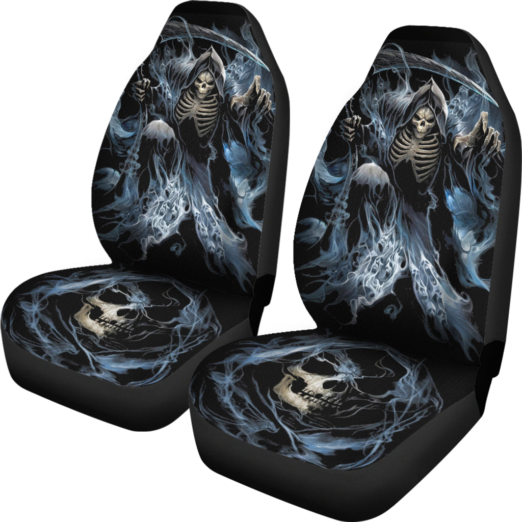 Set of 2 pcs skull girl car seat covers