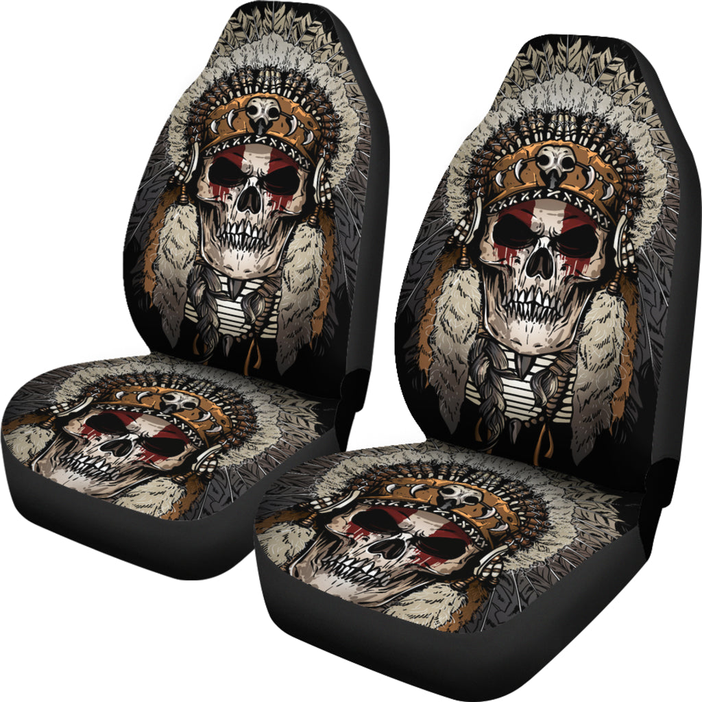 Set 2 pcs Gothic skull car seat covers