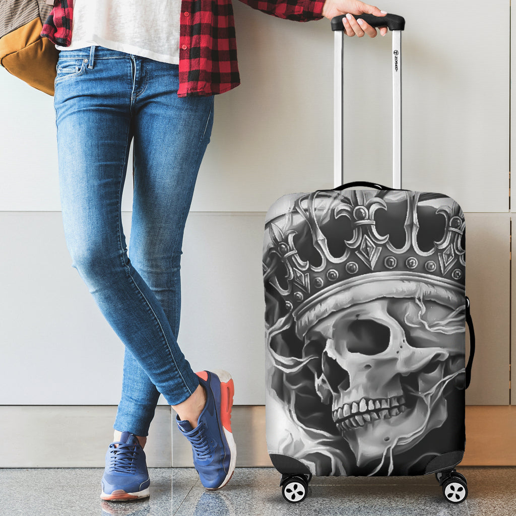 3D Black & White Skull King Design Luggage Covers 007