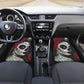 Set of 4 pcs sugar skull girl car mat
