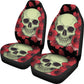 Set 2 pcs Floral sugar skull day of the dead skull car seat covers