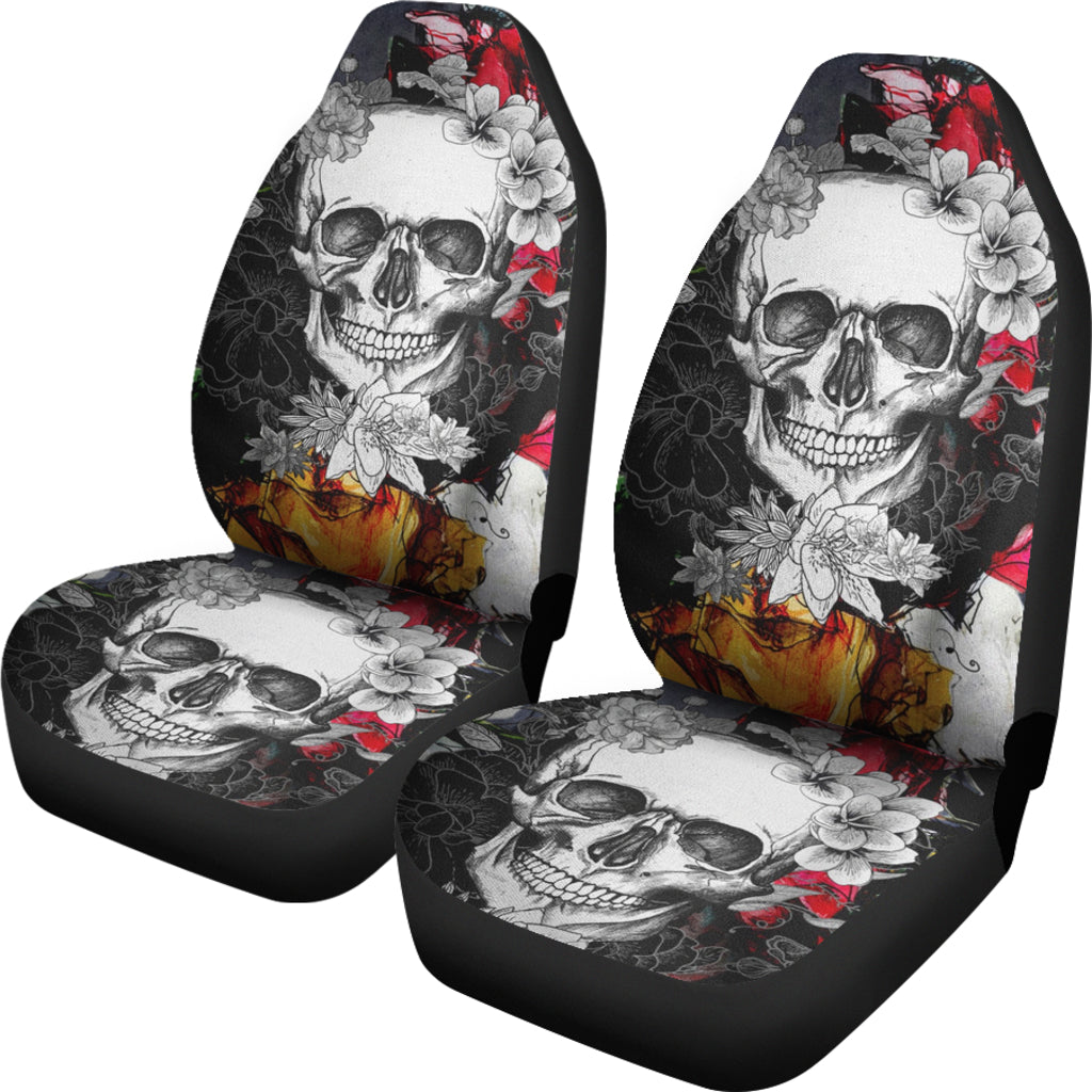 Set of 2 pcs skull grim reaper car seat covers