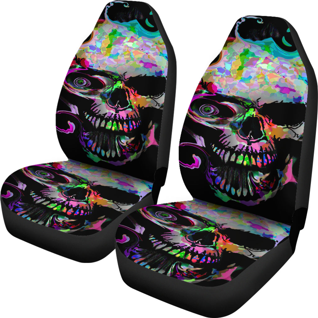 Set 2 pcs Gothic skull car seat covers