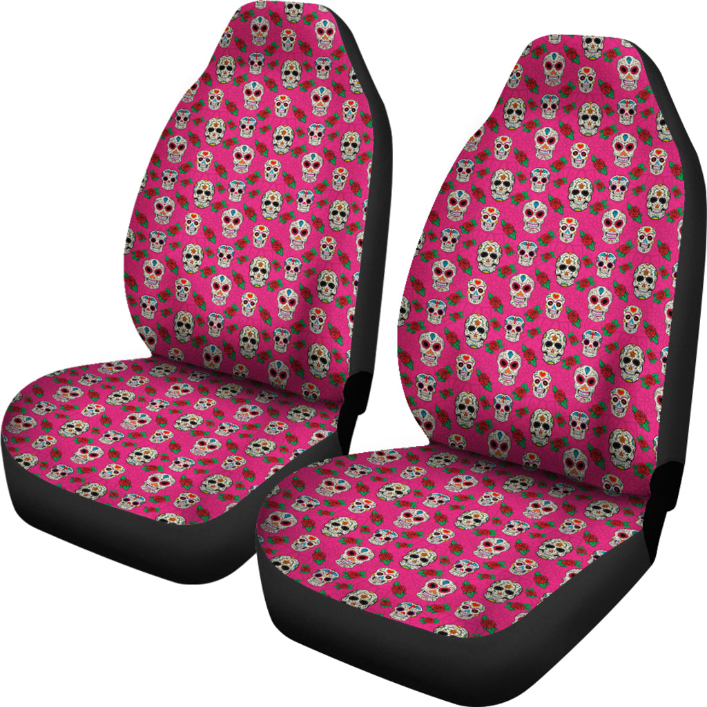 Set of 2 sugar skull seat covers