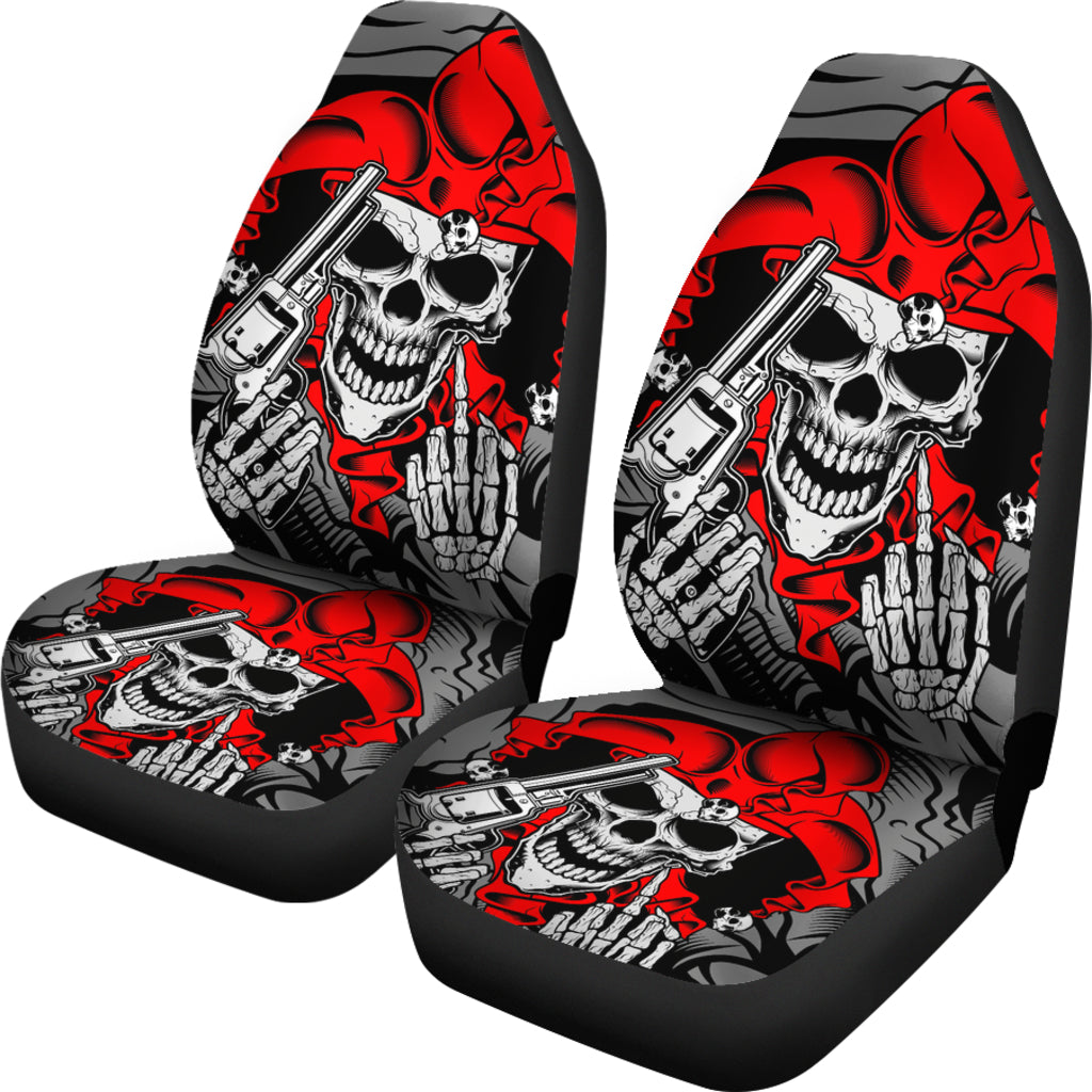 Set of 2 - skull car seat covers