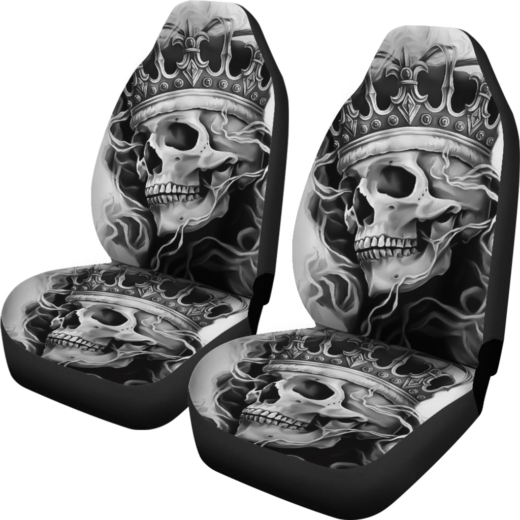 Set 2 skull king car seat covers