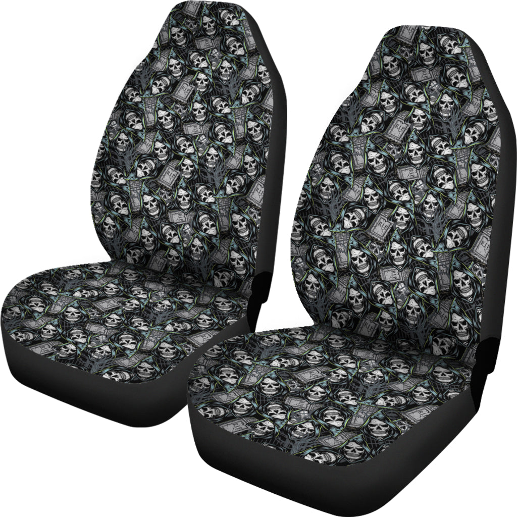 Set of 2 skull car seat covers