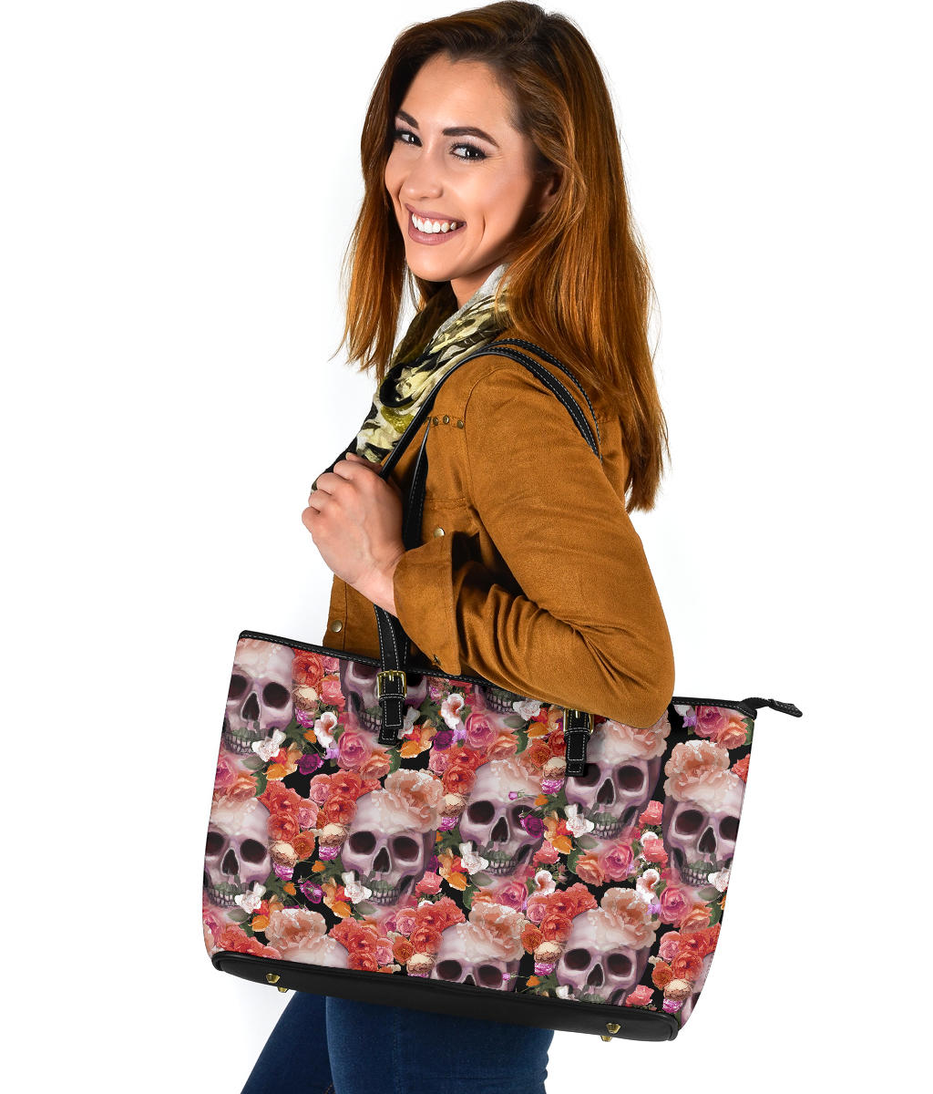 Floral skull handbag