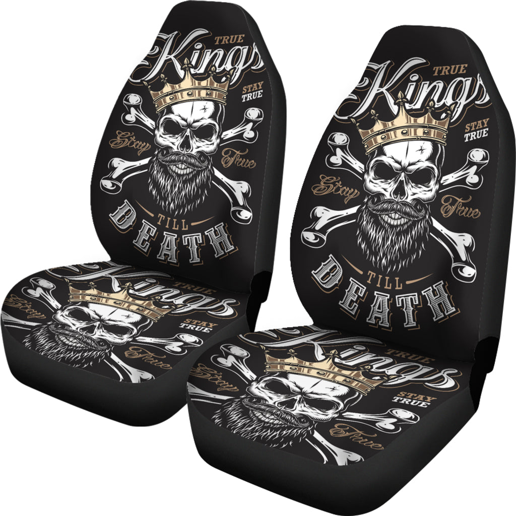 Set 2 pcs King skull car seat covers