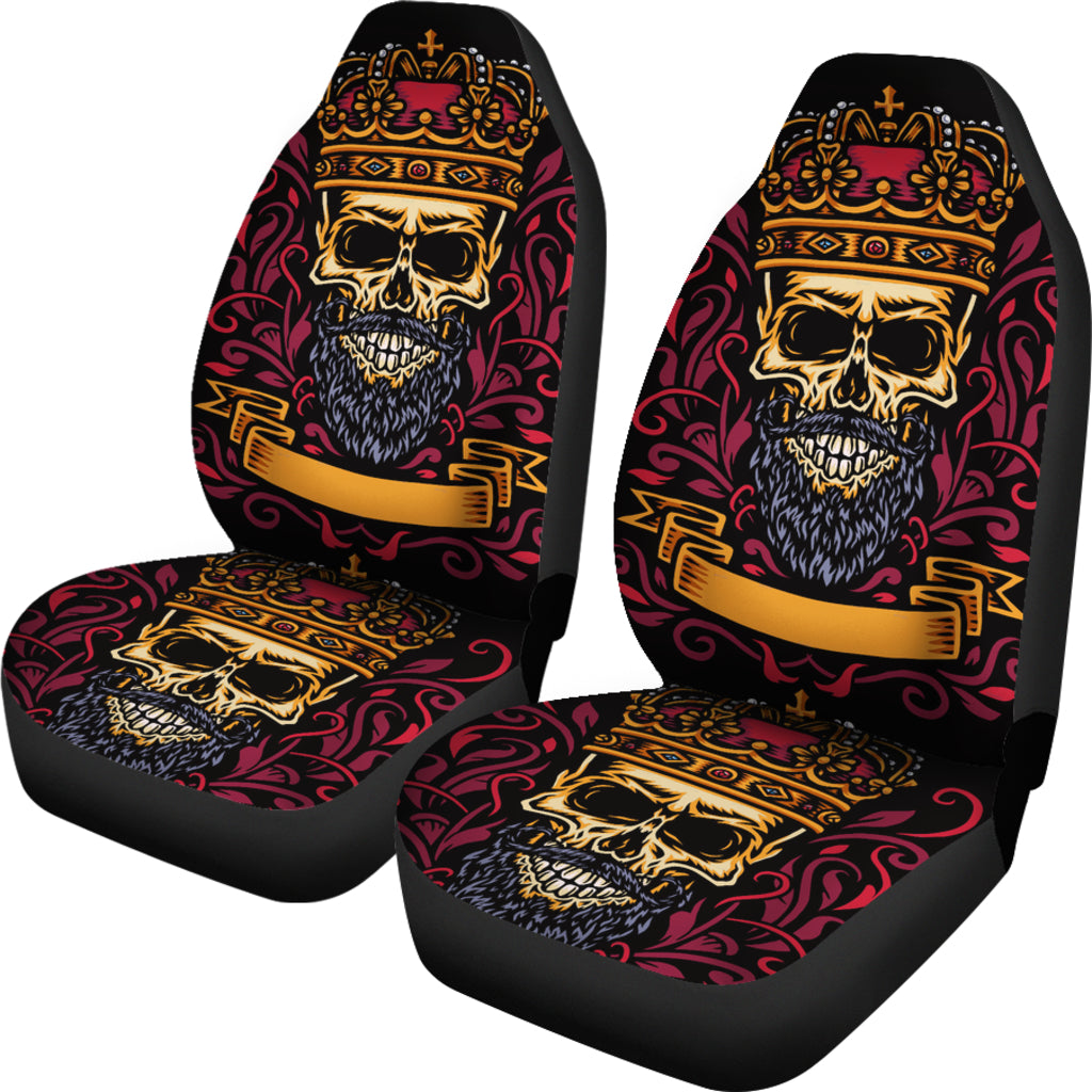 Set of 2 The KING skull car seat covers