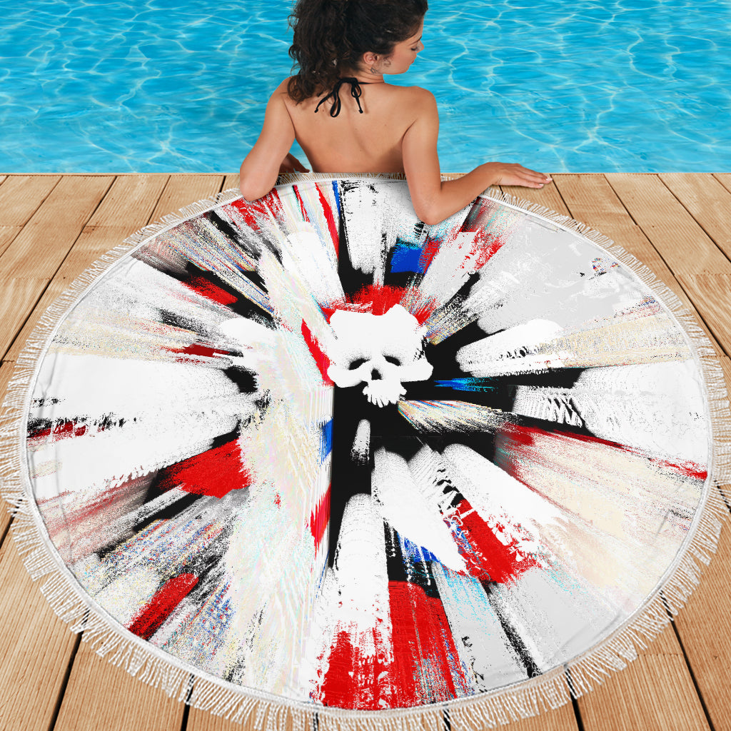 Skull burst beach blanket