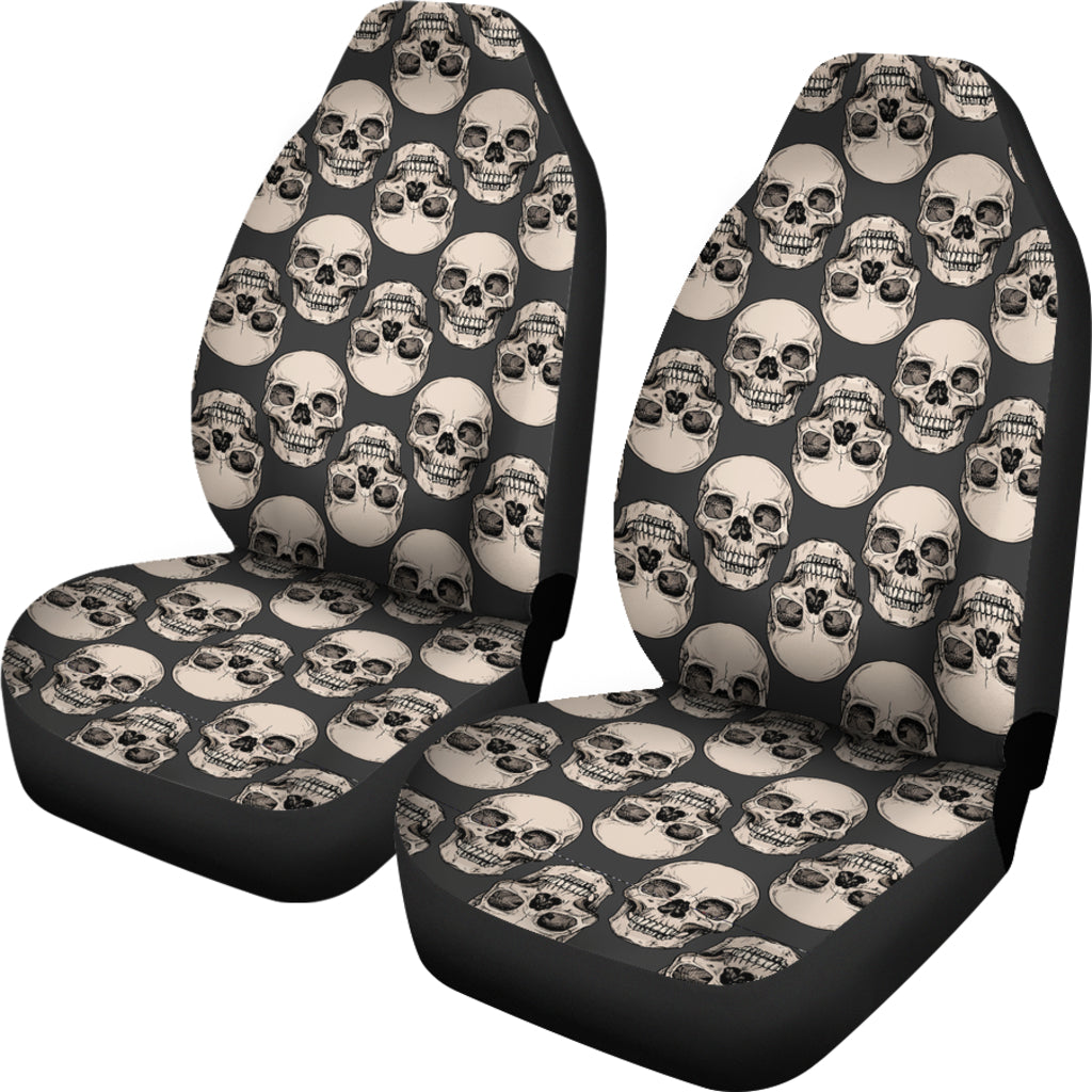 Set 2 pcs Gothic skull car seat covers