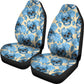 Set of 2 sugar skull car seat covers