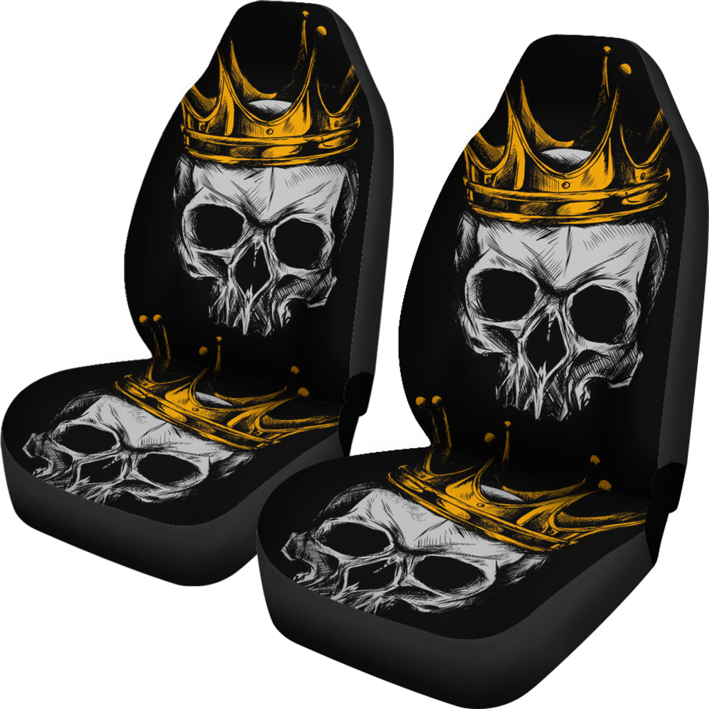 Set 2 pcs Gothic skull car seat covers