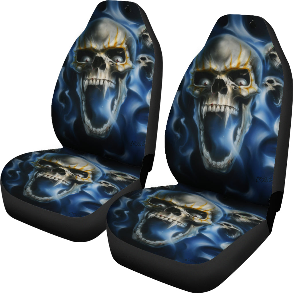 Set of 2 skull car seat covers