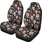 Set of 2 pcs sugar skull car seat covers