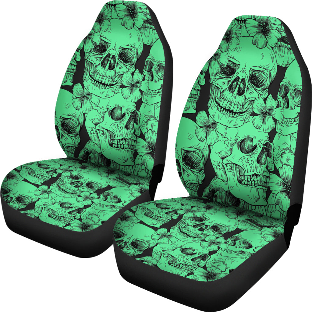 Set 2 pcs Gothic skull car seat covers