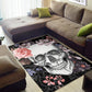 Floral skull rug mat carpet