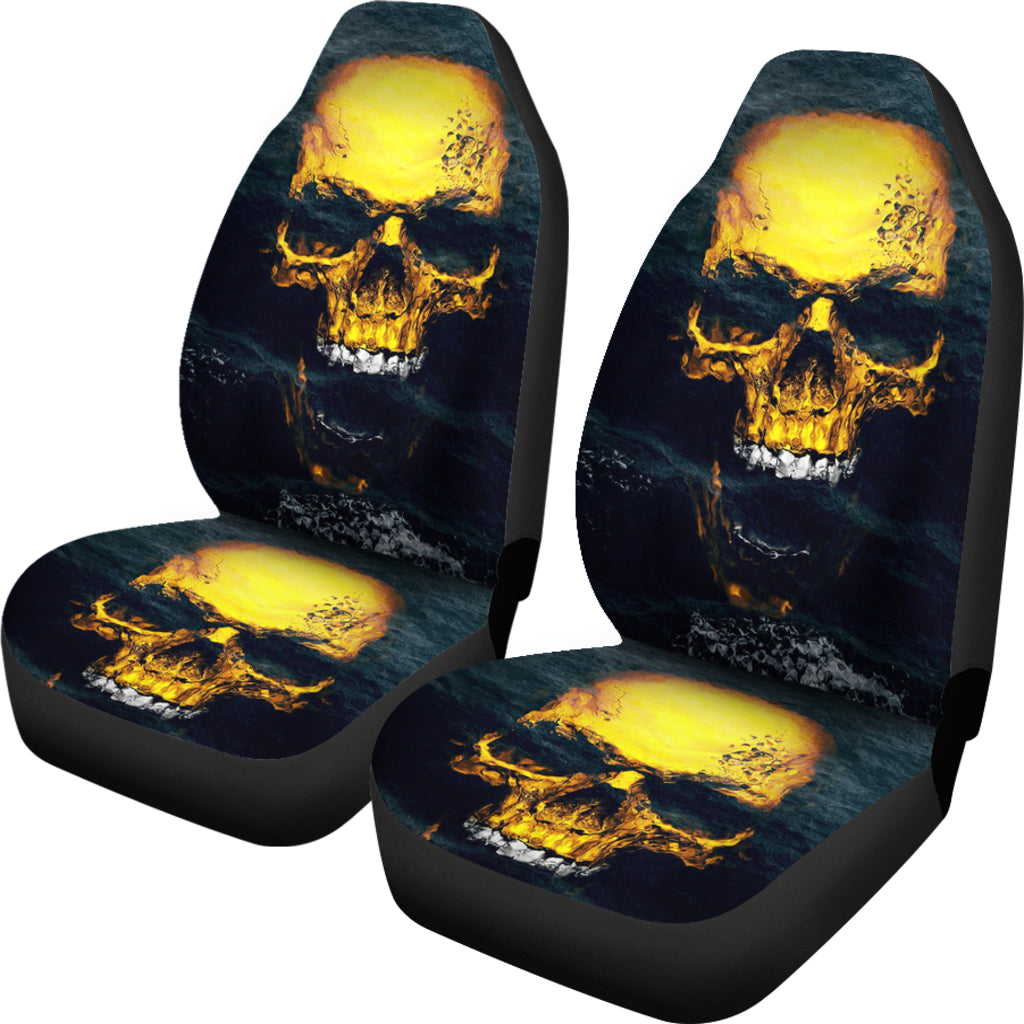 Set 2 pcs Gothic skull car seat covers