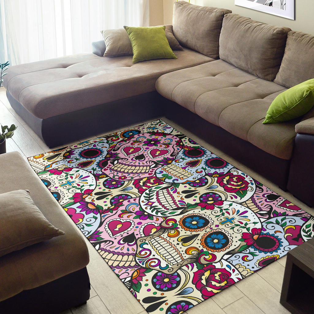 Sugar skull area rug 3 sizes