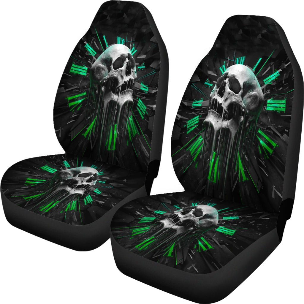 Set of 2 awesome skull car seat covers