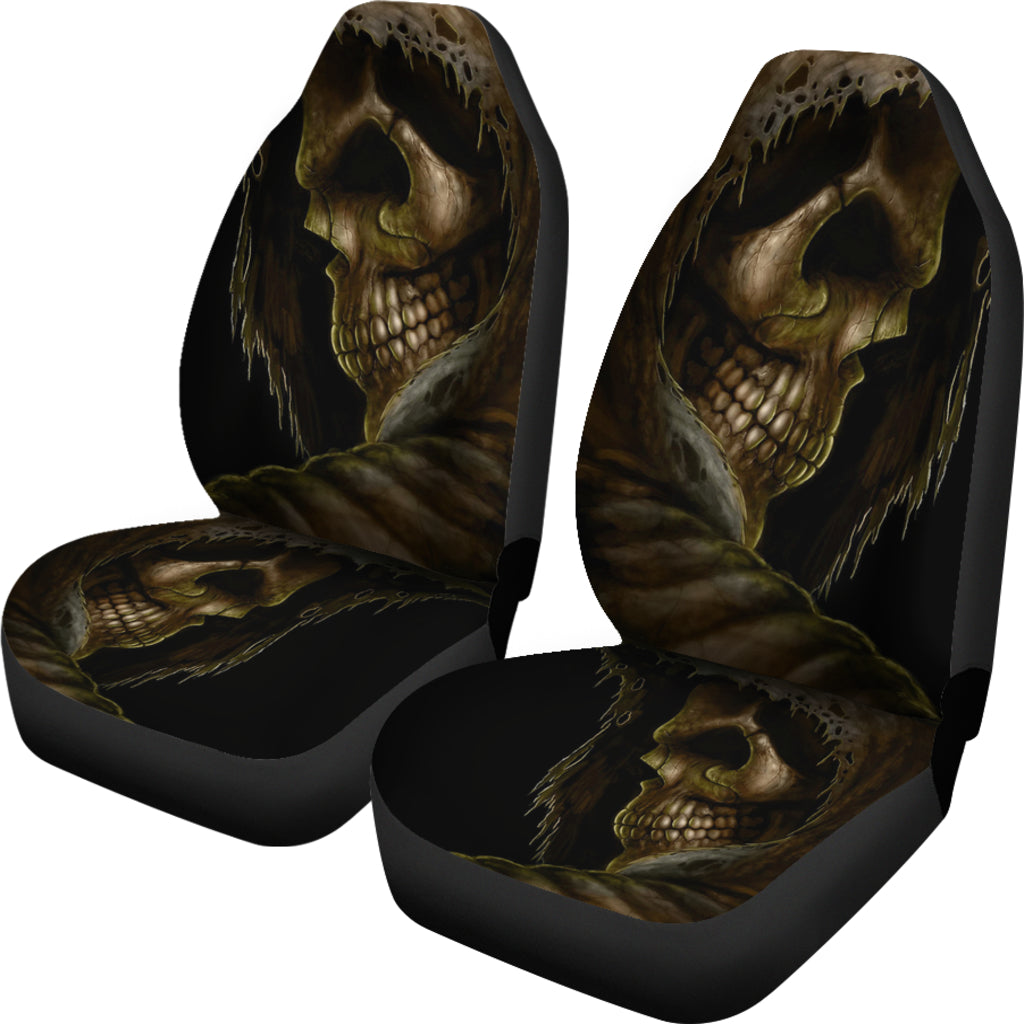 Set of 2 skull car seat covers