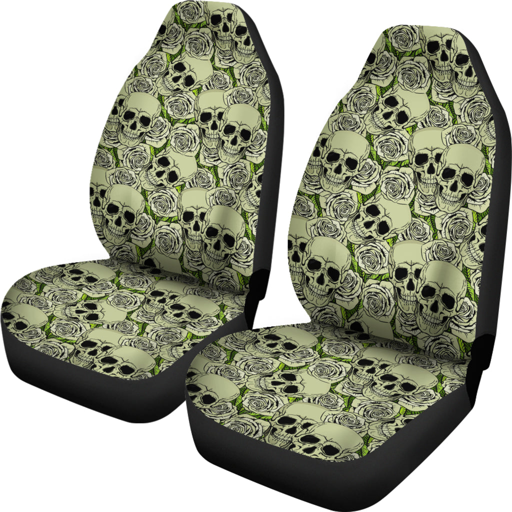 Set of 2 - Day of the dead - Gothic skulls car seat cover