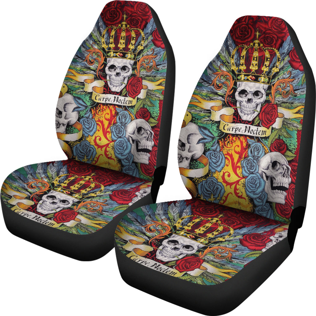 Set of 2 the king skull seat covers