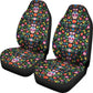 Set of 2 sugar skull mexican skull day of the dead car seat covers