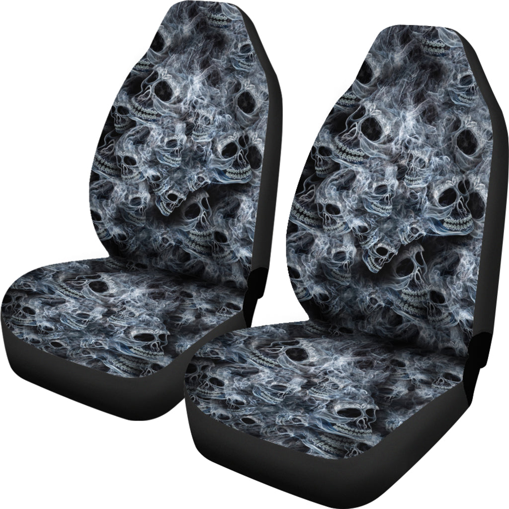 Set 2 pcs Gothic skull car seat covers