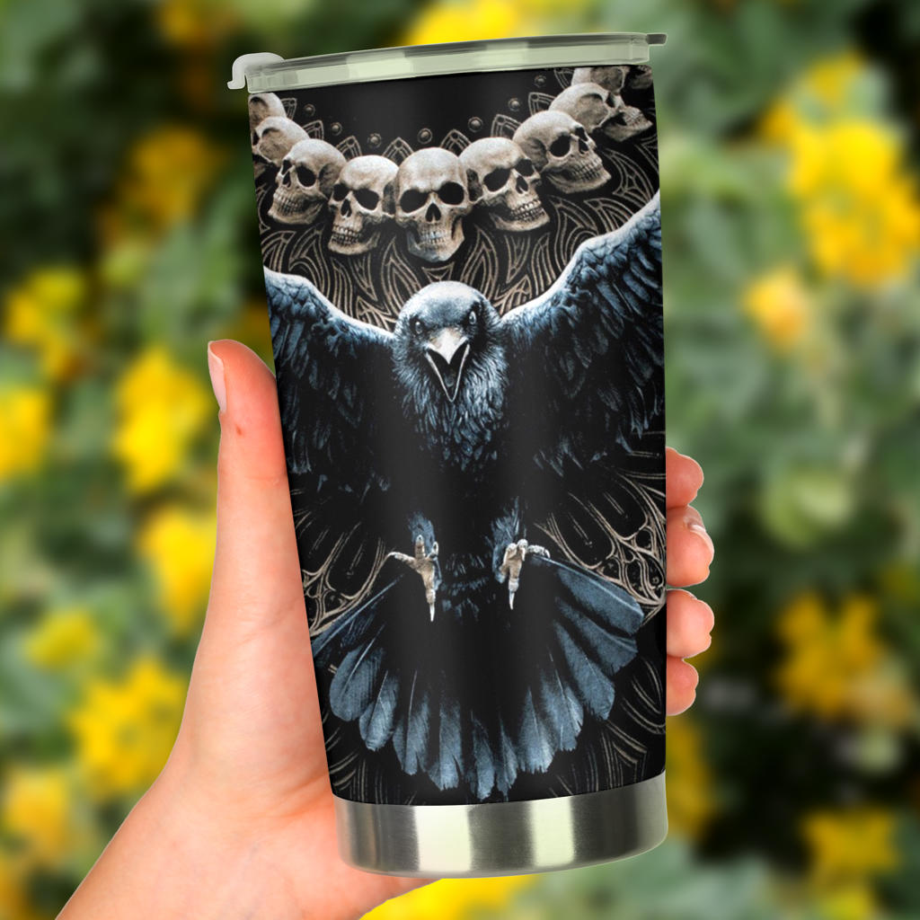 Skull grim reaper tumbler cup travel mug