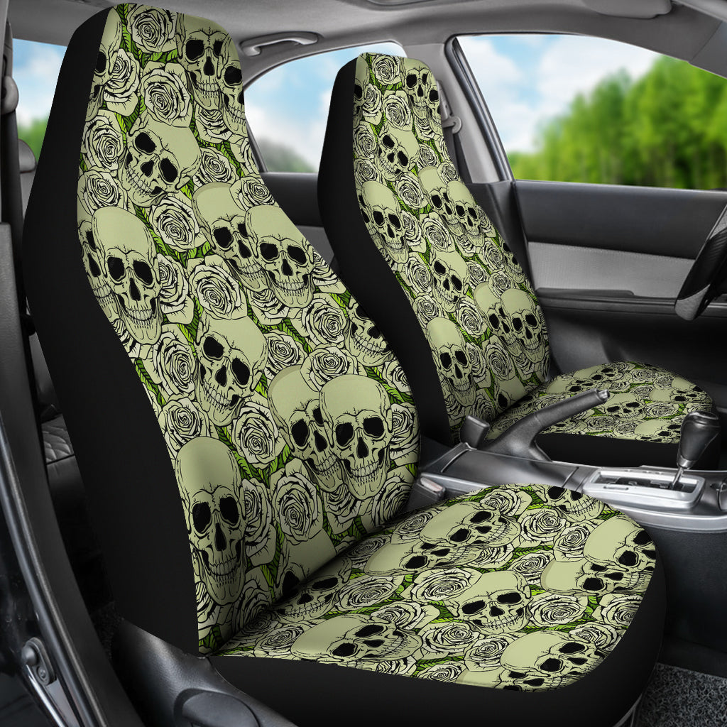 Set of 2 - Day of the dead - Gothic skulls car seat cover