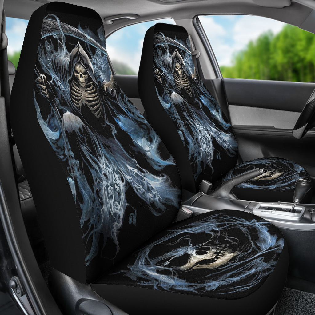 Set of 2 pcs skull girl car seat covers