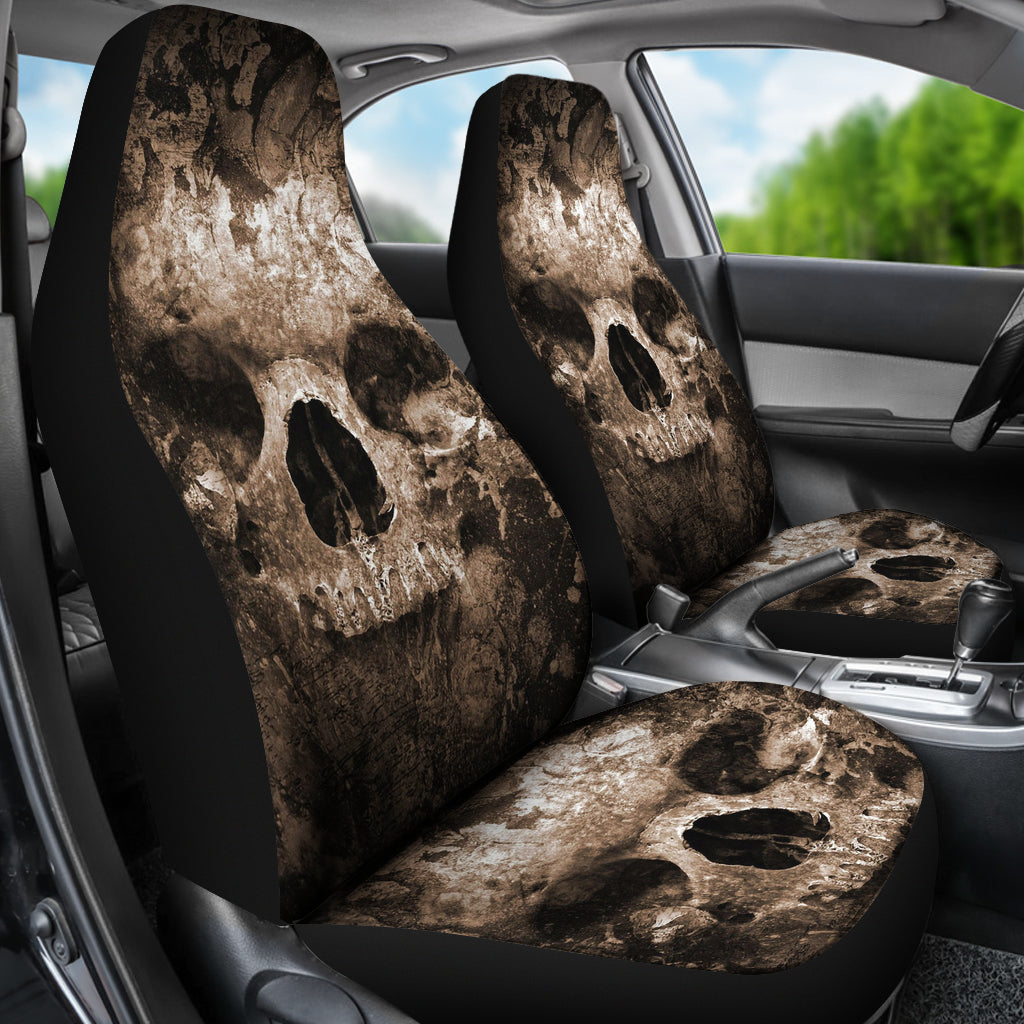 Set of 2 skull car seat covers