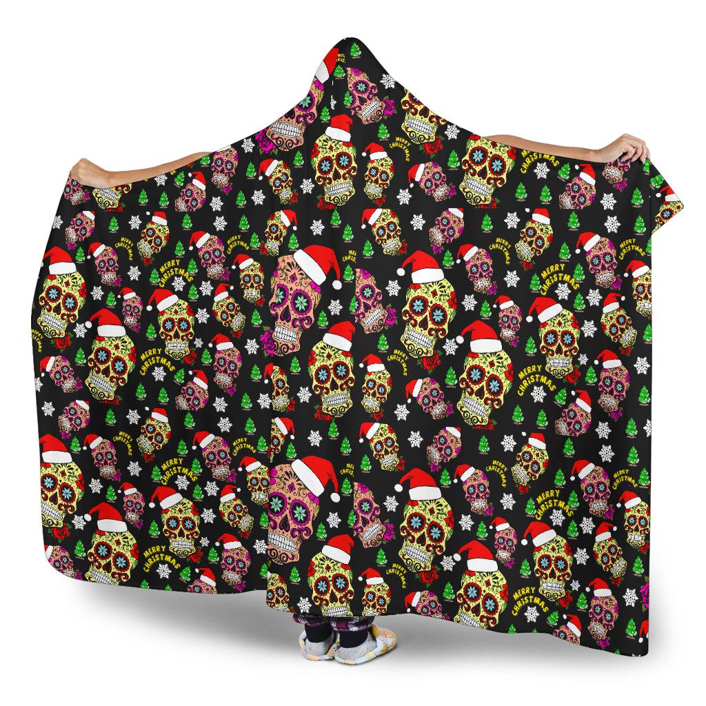 Sugar skull Hoodie blanket Christmas