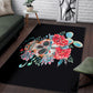 Floral sugar skull rug mat carpet