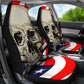 Set of 2 - Flag Skull car seat cover