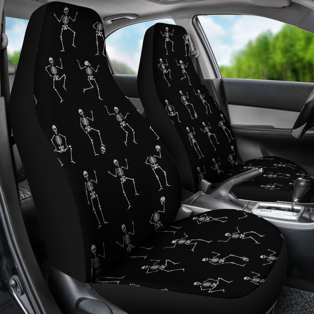 Set 2 pcs skeleton dancing skull car seat covers