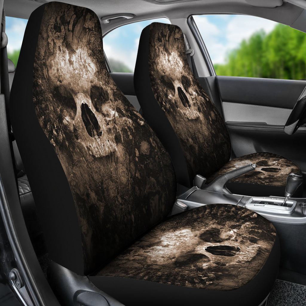 Set of 2 skull car seat covers